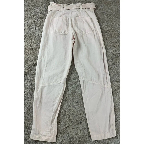 A.L.C. Coburn Tapered Paperbag High Waist Pants Linen Blend Morganite Pink 4 - Picture 16 of 16